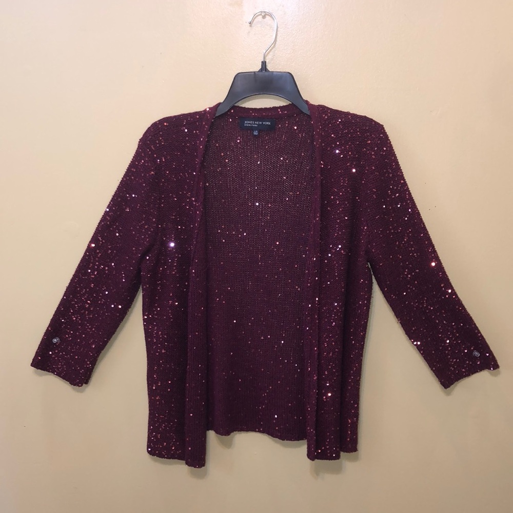 NWOT Jones New York Sequined Open Cardigan